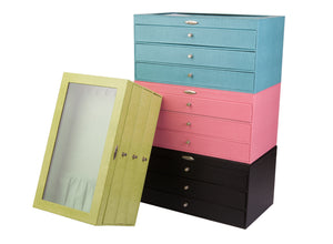 Large Window 3-Drawer Necklace Box with Jewel Guard®